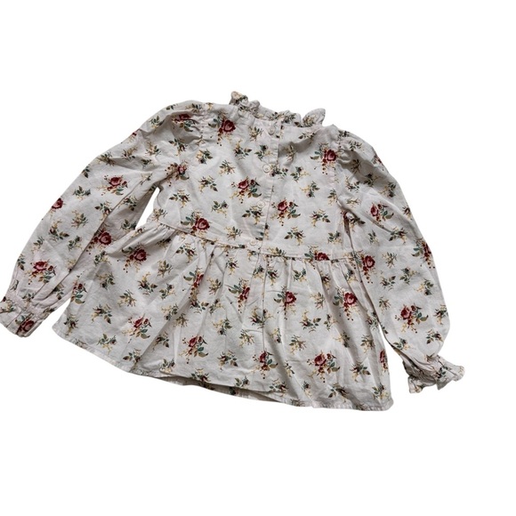 Janie and Jack Floral Rose Garden Top Light Pink Long Sleeve Size 5 - Picture 5 of 7